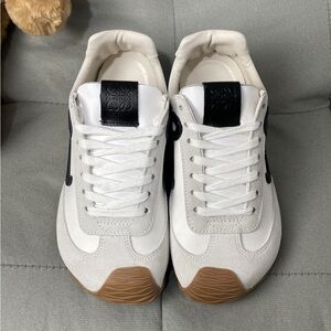 loewe White and Black Sneakers with Gum Sole